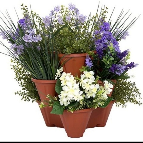 6 Tier Mini Vertical Indoor Outdoor Plastic Herb Garden Stackable Planters - Picture 5 of 5